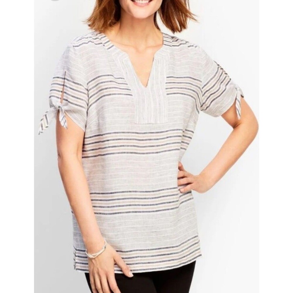 Talbots Linen Tie-Sleeve Top 1X